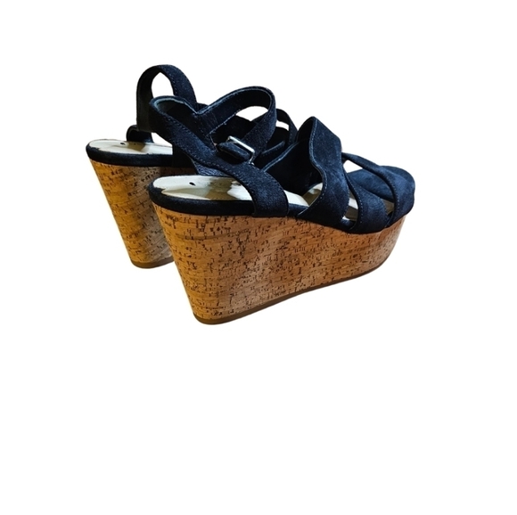 Via Spiga Kendall Women's Wedge Sandals Black Size 7 M - Picture 4 of 5